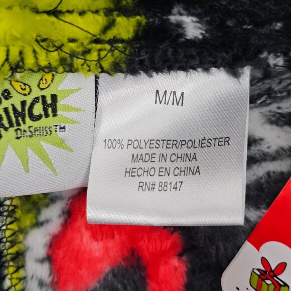 The Grinch Women's Black Plush Christmas Holiday Pajama Pants Size M NWT - Picture 7 of 11
